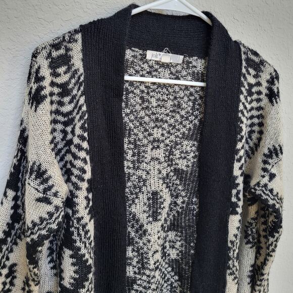 Jolt Cardigan Sweater Womens Small Black Geometric Fall Winter, Casual Boho - Picture 7 of 11